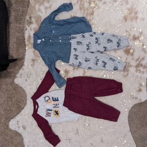 2x 6-9mos shirt and pant sets